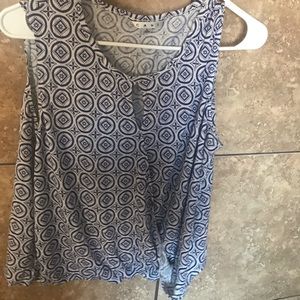 Cabi navy and white sleeveless top